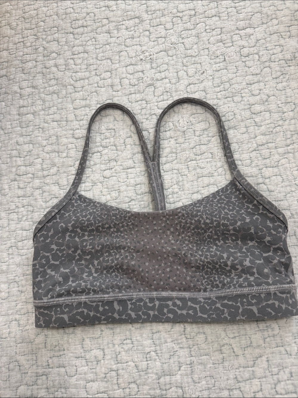 lululemon athletica Gray Leopard-Print Seamless Sports Bra